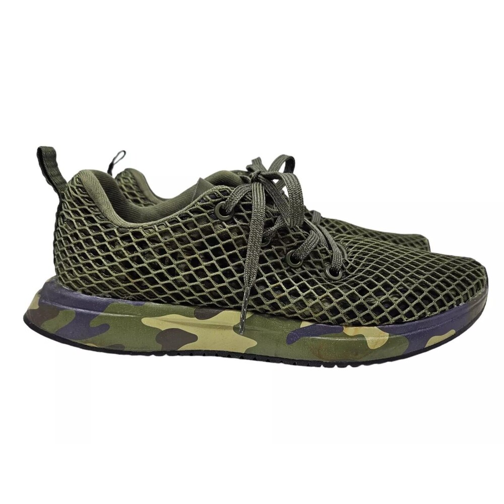 NOBULL Olive Green Mesh Camo-Accent Sneakers